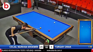 TURGAY ORAK vs CELAL NURHAN ERDEMİR  3 Cushion Billiards Championship 1LEAGUE PLAYOFF ANKARA 2024 [upl. by Leverick]