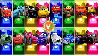 McQueen Car All Video Megamix 🆚Lighting McQueen Eater🆚McQueen Red Car 🎶 Tiles Hop EDM Rush Gameplay🎯 [upl. by Htevi]