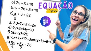 EQUAÇÃO DO 1º GRAU 04 RESOLUÇÃO DE EXERCÍCIOS  MATEMÁTICA BÁSICA [upl. by Kiernan889]