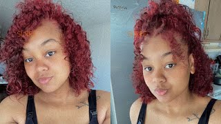 Dying my hair RED NO BLEACH Loreal HiColor HiLights Red amp Magenta naturalhair [upl. by Yorled558]