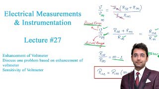 Electrical Measurements Lecture 27  Enhancement amp Sensitivity of Voltmeter [upl. by Roseann]