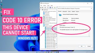 Fix This Device Cannot Start code 10 Error With WiFi amp Other Drivers [upl. by Claus]