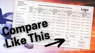 How To Do Price Comparison In Excel  Vendor Quotation Comparison Sheet [upl. by Whittemore]