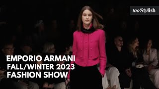 Emporio Armani Fashion Show  Womens FallWinter 202324 4K  tooStylish [upl. by Alodie]