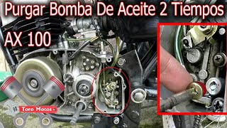 AX 100 como purgar Bomba de Aceite 2 Tiempos suzuki ax 100  ToroMotos [upl. by Lihas]