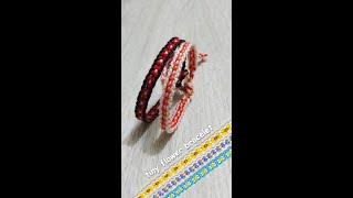 Tiny flower bracelet tutorial  How to make flower friendship bracelets [upl. by Tichon364]