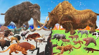 Prehistoric Animals Epic Battle Ice Age Animals Woolly Mammaoth Vs Woolly Rhino Animal Revolt Battle [upl. by Icyac]