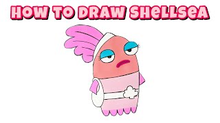 How to Draw Pink Jewel Fish Shellsea from Fish Hooks – Masterclass for All Skill Level [upl. by Garceau747]