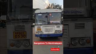 Bangalore To Mantralayam Bus shorts bus buslovers ytshorts [upl. by Browning]