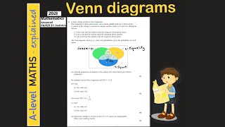 A level Maths  Venn diagrams Exam 2021 Excel at School [upl. by Silloc]