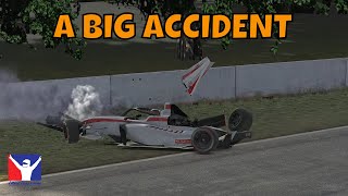 Super Formula Light iRacing Epic Crash Possibly Fatal IRL I guess [upl. by Yllek]