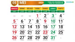 Kalender Mei 2024 dan Hari Libur [upl. by Ennoitna]