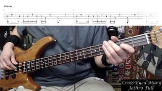 CrossEyed Mary by Jethro Tull  Bass Cover with Tabs PlayAlong [upl. by Errick]