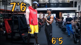 7’6 Hooper trains with 6’5 Bodybuilder he’s taller than wemby [upl. by Player672]