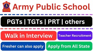 Army Public School vacancy 2024  teacher vacancy 2024  teacher recruitment 2024  job near by me [upl. by Arbed716]