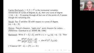 Robert Lazarsfeld CayleyBacharach theorems and multiplier ideals [upl. by Grimes]