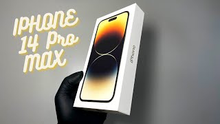 NEW GOLD IPHONE 14 PRO MAX unboxing  First Look [upl. by Aratak]