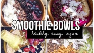 4 SMOOTHIE BOWL RECIPES  Pitaya Acai Matcha Vegan [upl. by Arick509]