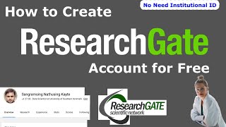 How to Create Researchgate Account for Free no need Institutional ID [upl. by Janene]