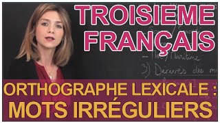 Orthographe lexicale  mots irréguliers  Français 3e  Les Bons Profs [upl. by Dlareme]