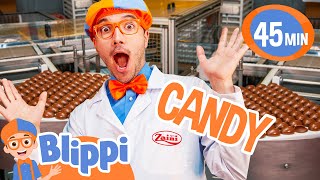 Blippi Visits the Candy Factory Educational Videos for Kids [upl. by Ecnerewal204]