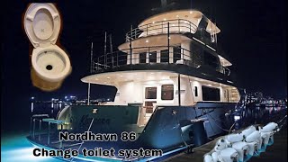 Nordhavn 86 Change toilet system after 8 years from vacuum to macerator system [upl. by Nylaras]