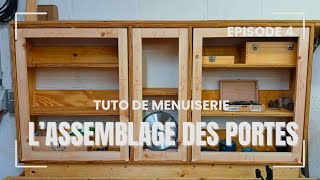 Assemblage tenonmortaise et collage des portes Une armoire de rangement pour mon banc de scie 4 [upl. by Nesyrb]