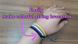 How to make a bracelet with yarn 🌹tutorials bracelet [upl. by Suki657]