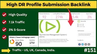 Instant Approved High DR Profile Submission Backlink  How to Create Backlinks to Your Website 100 [upl. by Onoitna]