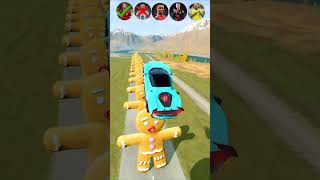 🚘CR7 vs Messi vs Mbappe vs Neymar vs Haaland JUMPING COMPETITION 3 ⚽️beamngdrive simulatorshorts [upl. by Ahtekal68]