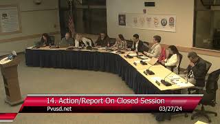 PVUSD Regular Board Meeting 032724 [upl. by Ahsiri]