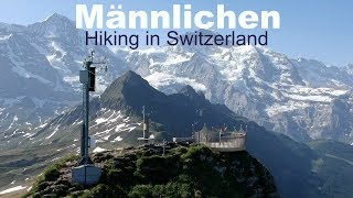 Magnificent Mannlichen from the air Drone Flying  Hiking in Switzerland [upl. by Lydnek140]