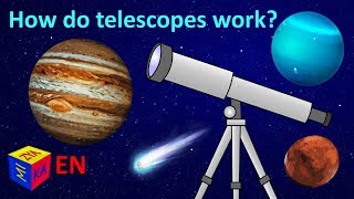 How telescopes work Learn planets Why questions and science for kids How things work [upl. by Ozner]