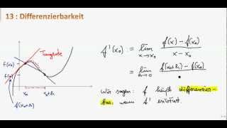 Mathe I 131  Differenzierbarkeit [upl. by Ynos]