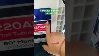 Luminous inverter Battery 220AH  Unboxing and first impression  ₹18500 youtubeshorts trending [upl. by Yehudit]