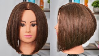 Stacked Bob Tutorial  How to Cut a Classic Bob  Angled Bob Haircut [upl. by Wamsley]