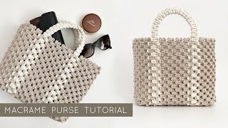 DIY MACRAME PURSE TUTORIAL  EASY MACRAME BAG  MACRAME MARKET BAG [upl. by Nabala]