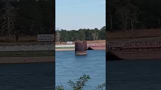 Nice day to fish Guntersville Dam and spotted a barge fishing fishingvideos shorts [upl. by Lorola]