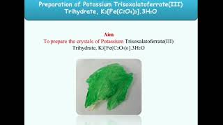 Preparation of Potassium trisoxalatoferrate III trihydrate K3FeC2O433H2O [upl. by Garnes176]