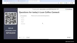 SSAG Lean Coffee Connect  28th Sep2024 [upl. by Orsino]