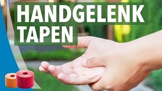 Handgelenk tapen Kinesiology Taping Anleitung für Hand und Handgelenk  Taping [upl. by Ledah796]