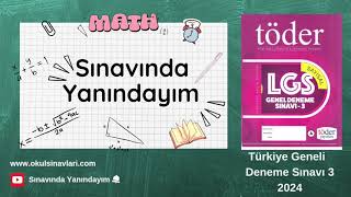 LGS 20232024 TÖDER TÜRKİYE GENELİ 3 DENEME SINAVI SON PROVA MATEMATİK VİDEO ÇÖZÜMLERİ PDF LİNK [upl. by Ardnasak]