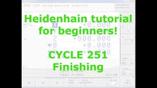 Heidenhain Finish Pocket Machining  Lesson 9  Tutorial 1 [upl. by Ynehteb]