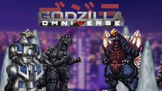 Godzilla 90s and Moguera vs SpaceGodzilla Godzilla Omniverse [upl. by Ihsoyim]