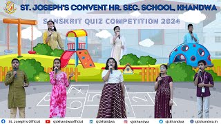 SANSKRIT QUIZ 2024  ST JOSEPHS CONVENT HR SEC SCHOOL KHANDWA  28 AUGUST 2024  SJCKNW [upl. by Ahselyt]