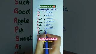 Dicarboxylic Acids chemistry neet neet2025 jee nda shorttrick shorts neetchemistry trending [upl. by Savory]