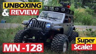 MN128 V2 RC Car Offroad  Unboxing Review dan Test Run  112 Scale RC Car Offroad Jeep Rubicon [upl. by Rome]