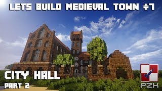 Minecraft  How to build medieval village Polish slavic style 7  City hall pt2 [upl. by Nidraj]