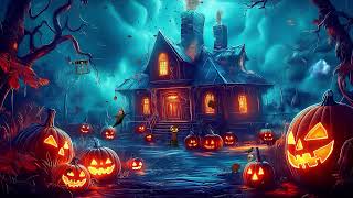 Haunted House🎃Spooky Halloween Sounds Ambience Fireplace Cricket for Sleep [upl. by Hackney136]