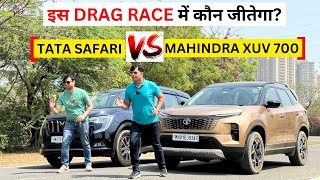 Tata Safari vs Mahindra XUV 700 Drag race  कौन जीता [upl. by Ogait]